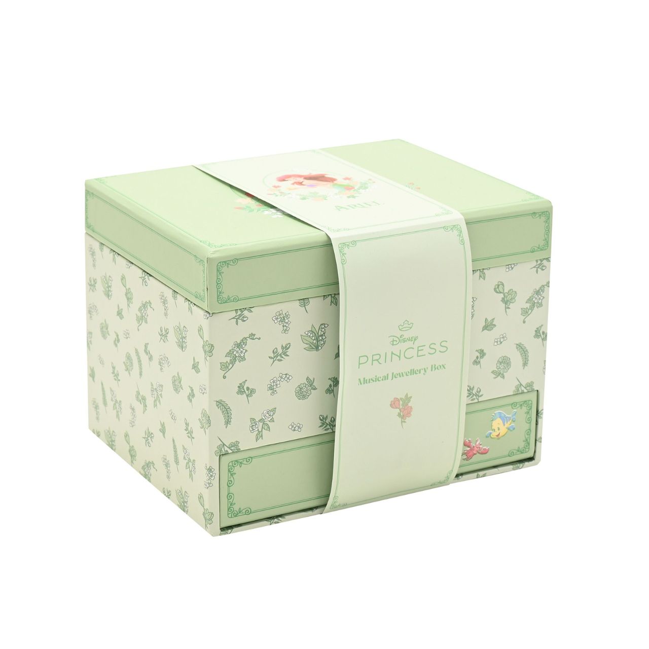 This enchanting jewellery box, adorned with a floral pattern, is a perfect spot for storing treasured trinkets. With a drawer for small keepsakes and a cheery tune that plays when opened, its an ideal gift for Disney princess enthusiasts of all ages.