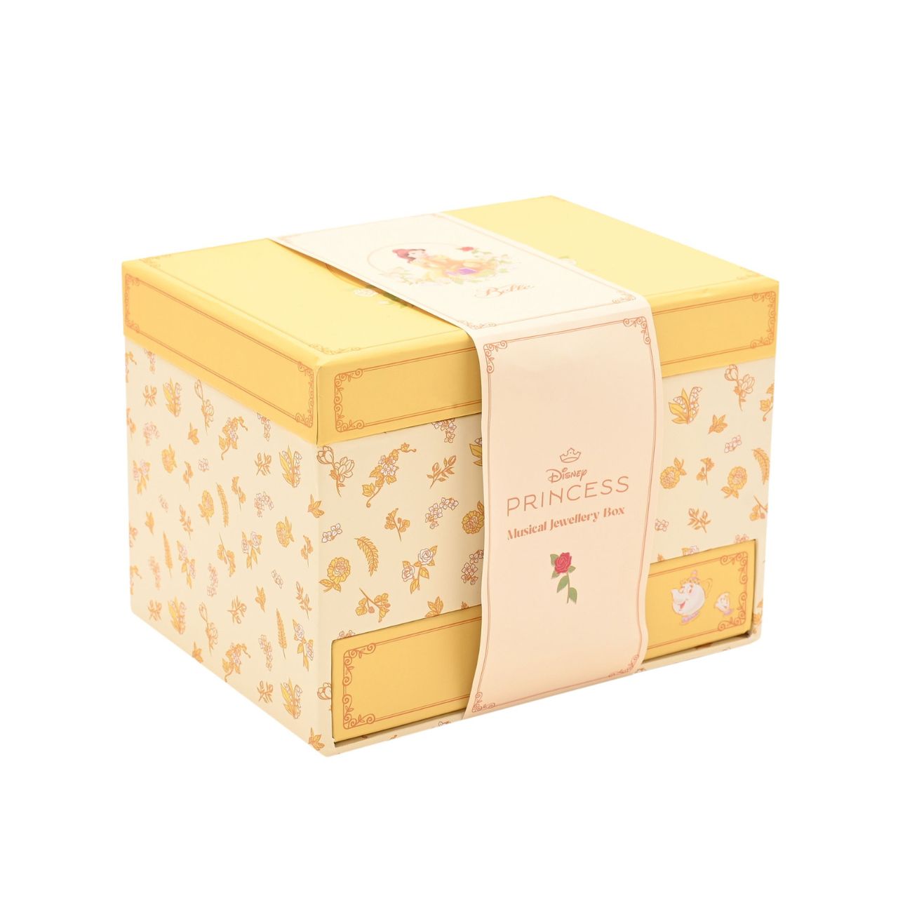 This enchanting jewellery box, adorned with a floral pattern, is a perfect spot for storing treasured trinkets. With a drawer for small keepsakes and a cheery tune that plays when opened, its an ideal gift for Disney princess enthusiasts of all ages.