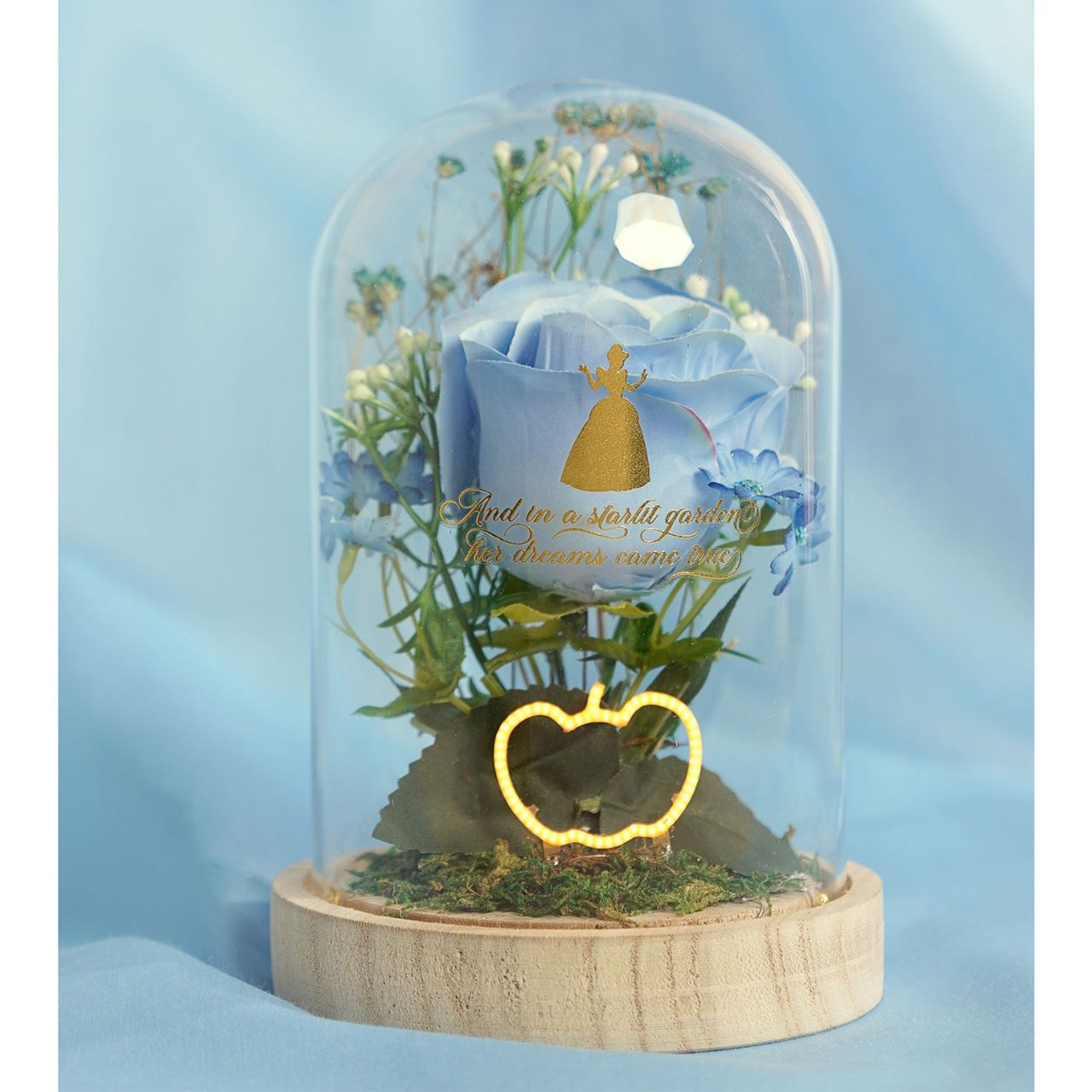 Bring the magic of Disney to the home with the Disney Pastel Princess Florals In A Cloche With Neon Light - Cinderella.