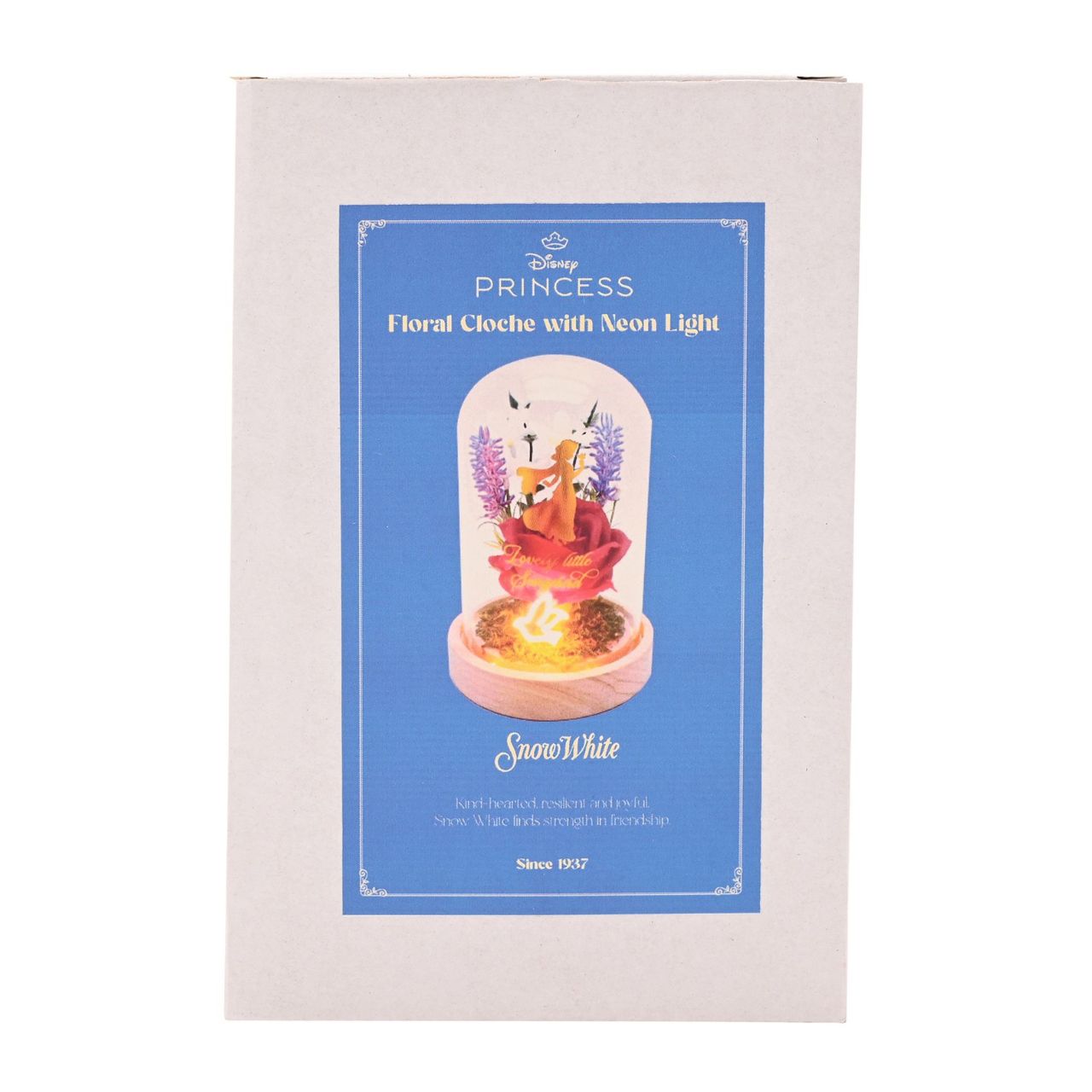 Bring the magic of Disney to the home with the Disney Pastel Princess Florals In A Cloche With Neon Light - Snow White.