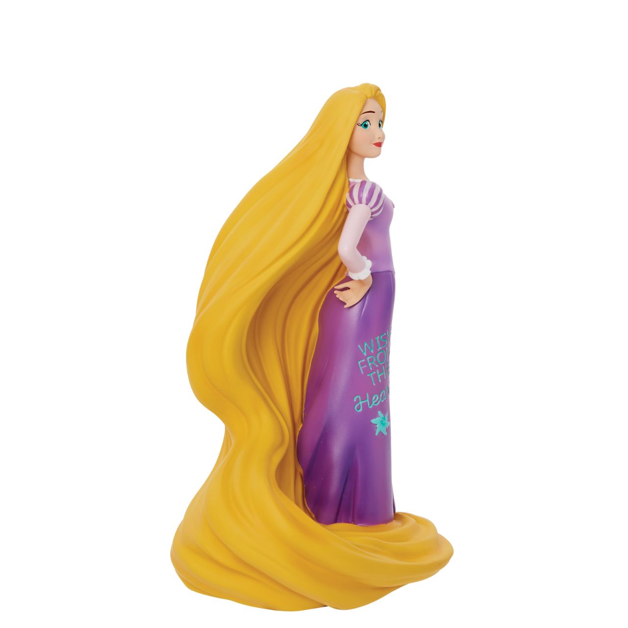 Tangled Rapunzel Wish Princess Expressions Figurine Rapunzel from the hit Disney film 'Tangled' in an expressive pose with an empowering message that reads "Wish from the Heart"