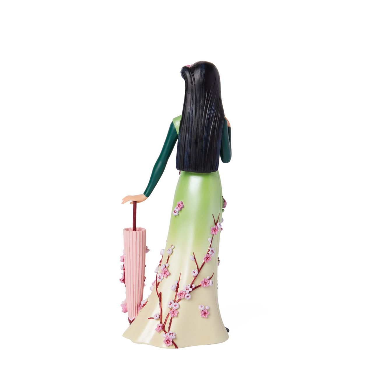 Part of the Disney Showcase Botanical collection, the Botanical Mulan figurine sees Disney's iconic princess in her gorgeous green ombre dress adorned with delicate cherry blossom petals.