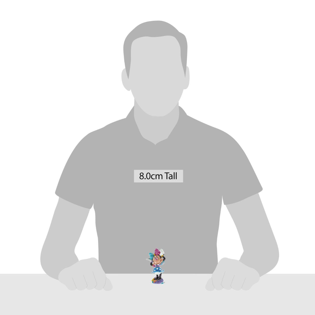 Minnie Mouse is feeling very pretty in her colourful bow and polka dot dress in this fun design by Romero Britto. Set her on your desk, dresser, or nightstand for a quick burst of joy. The cast stone figurine has a high-gloss shiny finish and is presented in a branded gift box.