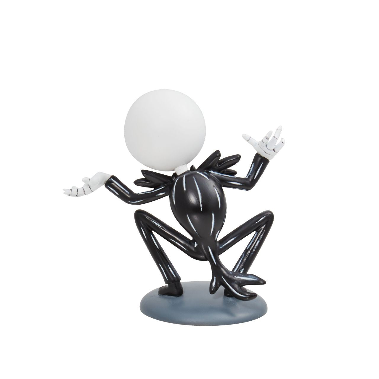 This mini Jack Skellington is the perfect gift for any Nightmare Before Christmas fans. Dressed in his iconic black and white suit, the Pumpkin King will sit happily in any collection. Ideal for Halloween, birthdays or as just a little treat. Made from high quality vinyl. Comes in a fully branded window box.