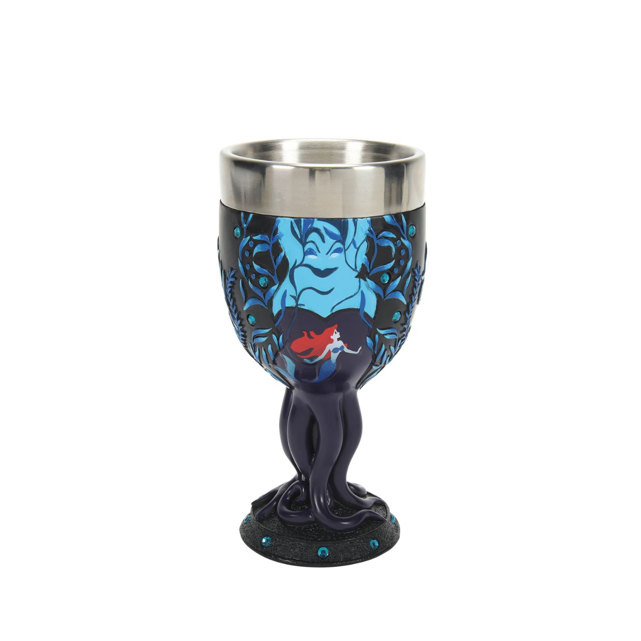 The Disney Showcase Little Mermaid Chalice Goblet is a sophisticated and elegant addition to any collection, featuring intricate details and high-quality craftsmanship. As a product expert, this goblet is a must-have for any fan of the beloved mermaid princess. With its expertly crafted design and sturdy construction, it is sure to impress and delight any collector or Disney enthusiast.