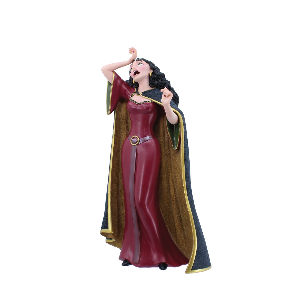 Celebrating the anniversary of Tangled, our Disney Showcase Collection presents the Mother Gothel Figurine. Capturing her theatrical character, the hand-painted beauty displays her signature attire, featuring a beautifully flocked cape.