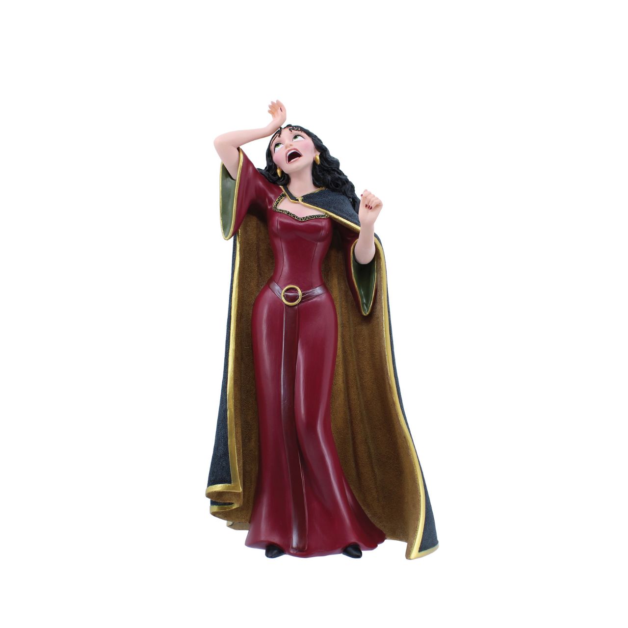 Celebrating the anniversary of Tangled, our Disney Showcase Collection presents the Mother Gothel Figurine. Capturing her theatrical character, the hand-painted beauty displays her signature attire, featuring a beautifully flocked cape.