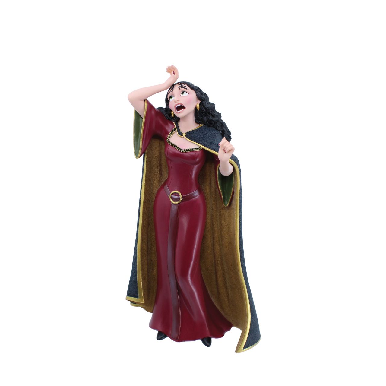 Celebrating the anniversary of Tangled, our Disney Showcase Collection presents the Mother Gothel Figurine. Capturing her theatrical character, the hand-painted beauty displays her signature attire, featuring a beautifully flocked cape.
