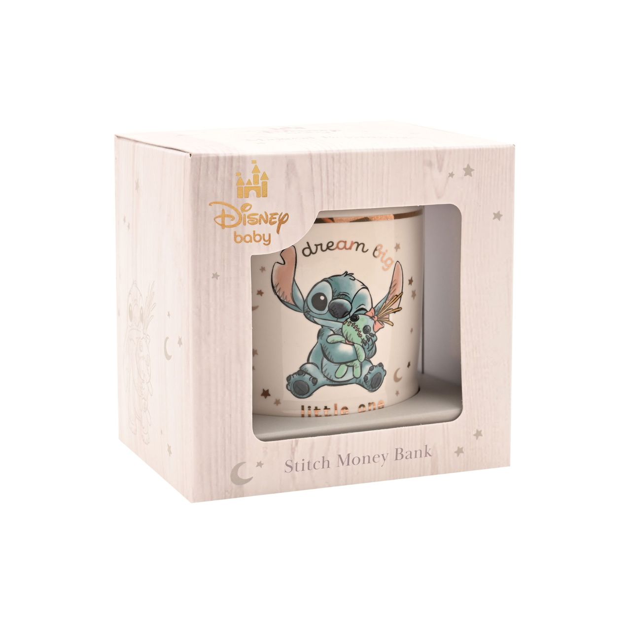 Bring the magic of Disney into your home with our charming Stitch Baby Money Bank, a playful ceramic treasure featuring the lovable character from Lilo & Stitch.