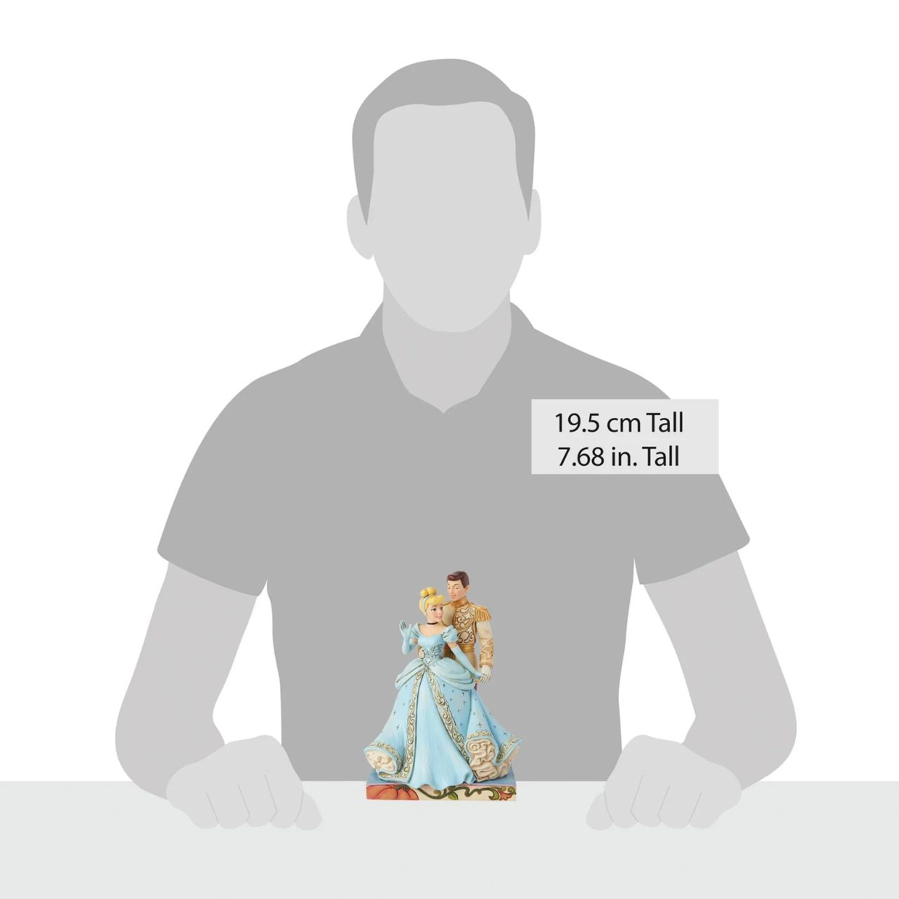 Featuring the iconic Cinderella ahead of her 75th Anniversary in 2025, with her love the Prince. Hand crafted and hand painted. From the Disney Traditions collections.