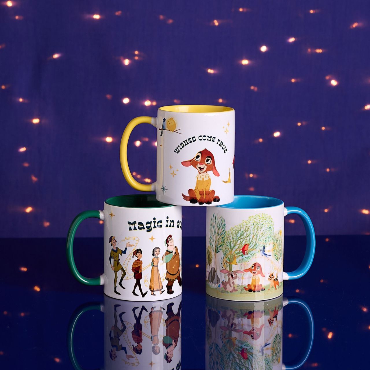 This charming yellow and white mug features an adorable Valentino on the front, perfect for any lover of this tiny, cute goat character.