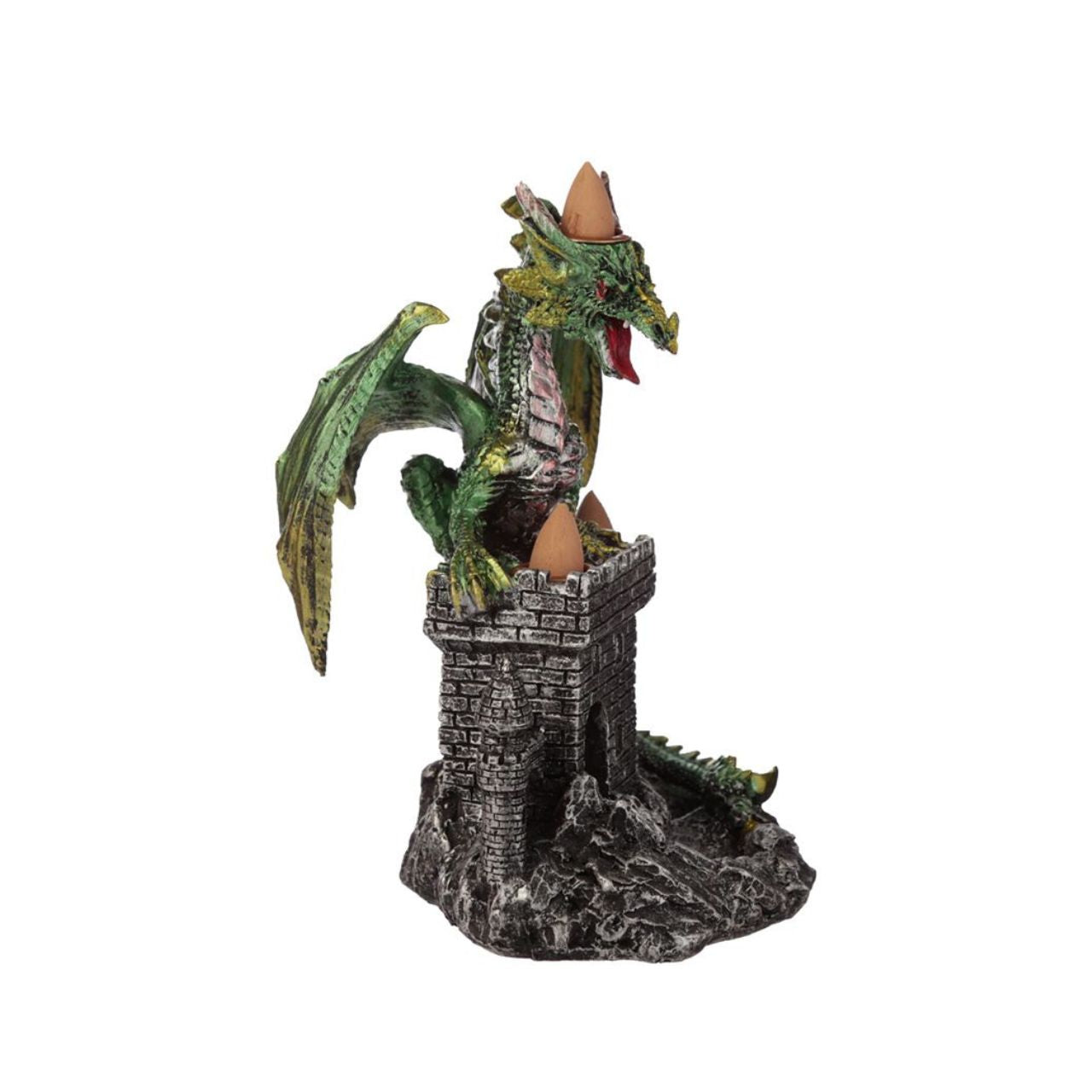 Dragons Castle Triple Backflow Incense Burner - Green