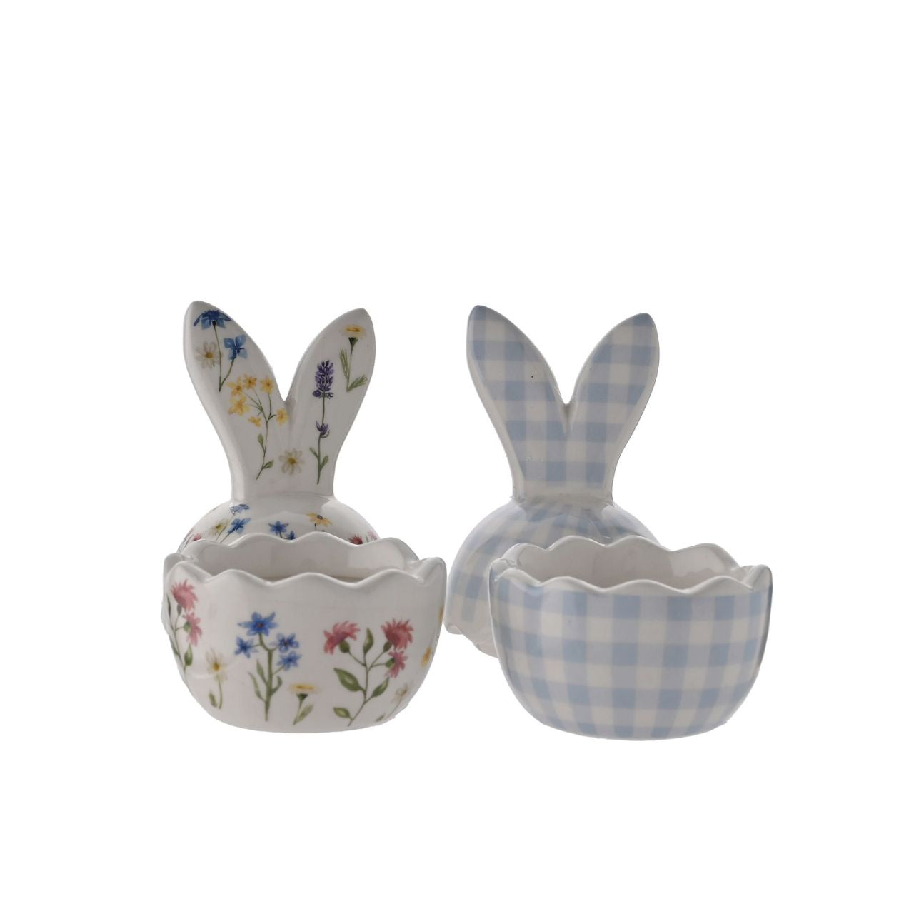Introduce whimsy with this set of two Bunny Ear Egg Cups. These playful pieces make breakfast exciting for all ages.