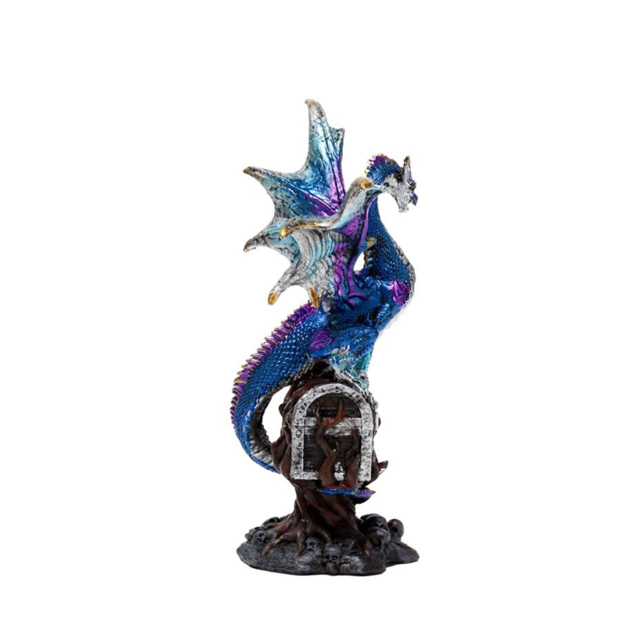 Discover the Enchanted Nightmare Treasure Tree Dragon, a captivating blend of mythical charm and intricate design. This exquisite dragon figurine showcases a mesmerizing interplay of shadows and light, evoking a sense of mystery and wonder.