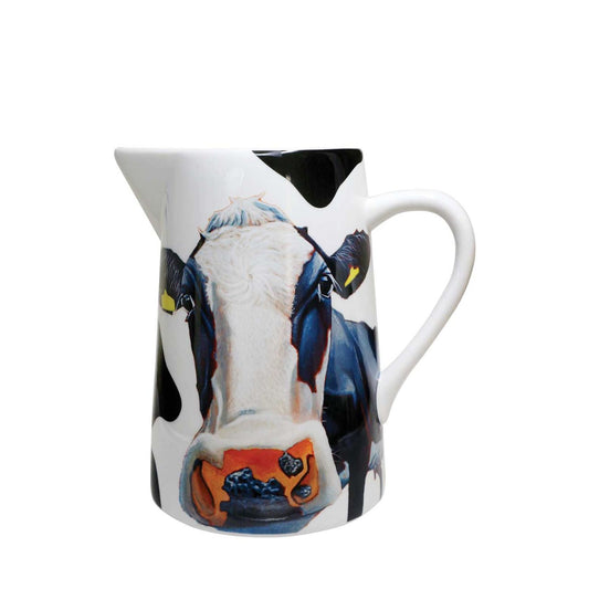 The iconic 'Tinahely Girl' artwork from Eoin O'Connor adorns this water jug 1.7 Litre volume. Made from New Bone China and presented in a beautiful cow print gift box.