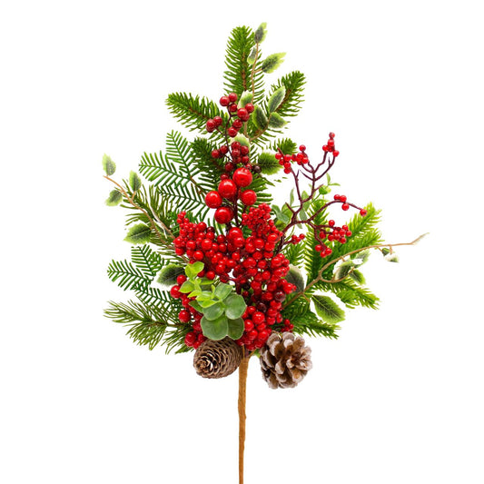 Enchante Christmas Festive Gathering Stem 56 cm  Experience the holiday season with the Enchante Christmas Festive Gathering Stem. Its vibrant colours and classic design make it perfect for any festive gathering. Enjoy the rich hues and festive flair right from your home.