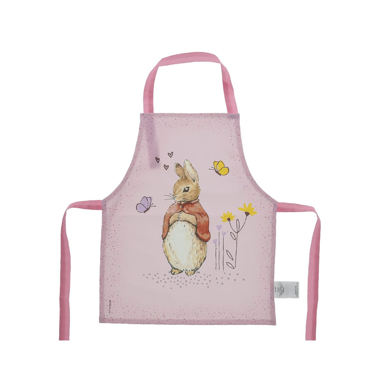 Introducing the delightful Flopsy Bunny apron, designed to make every cooking or crafting adventure a memorable one. Crafted with a super soft, wipeable fabric, it ensures easy clean-up, while the hook & loop tape fastening on the neck tie offers extra safety and comfort for your little one.