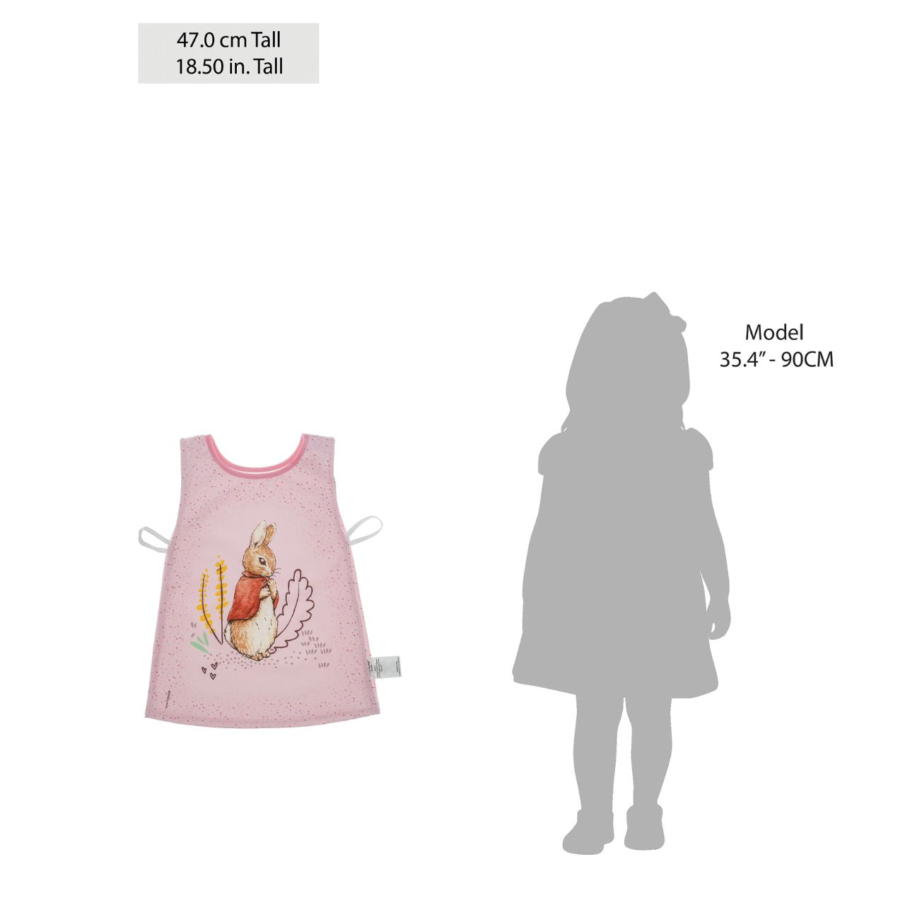 Introducing the charming Flopsy Bunny Tabard, designed with both style and practicality in mind. Featuring hook & loop tape fastening at the neck and elasticated sides, this bib is easy to put on and adjust, ensuring a snug fit for your little one.