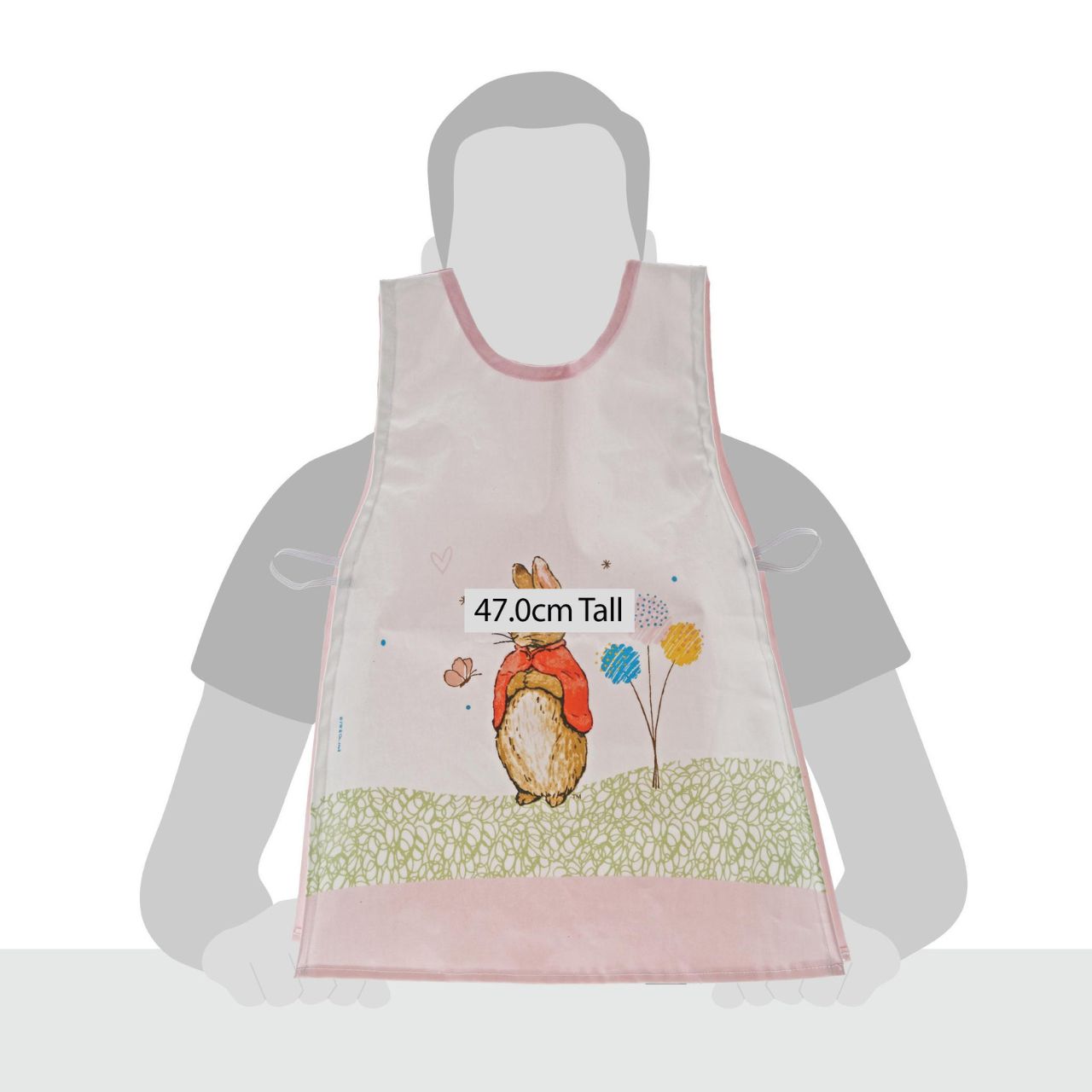 Beatrix Potter Flopsy Children's Tabard  This beautiful Flopsy double sided tabard is perfect for little ones who love baking, painting or generally getting into mischief and making a mess. They have a gloss laminated coating so are easy to wipe down.