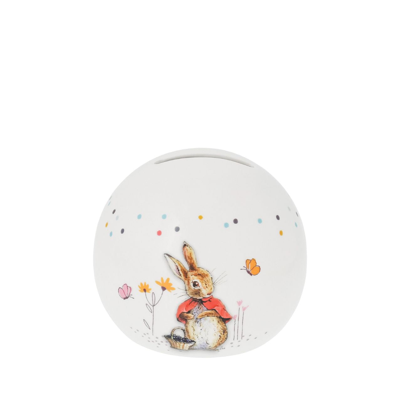 Delight your customers with our exquisite Flopsy bunny Money Bank, a must-have addition for any retail collection featuring beloved literary classics. Crafted from high-quality materials, this charming piece showcases beautifully embossed character artwork, bringing Beatrix Potter's iconic illustrations to life with intricate detail and vibrant colour.