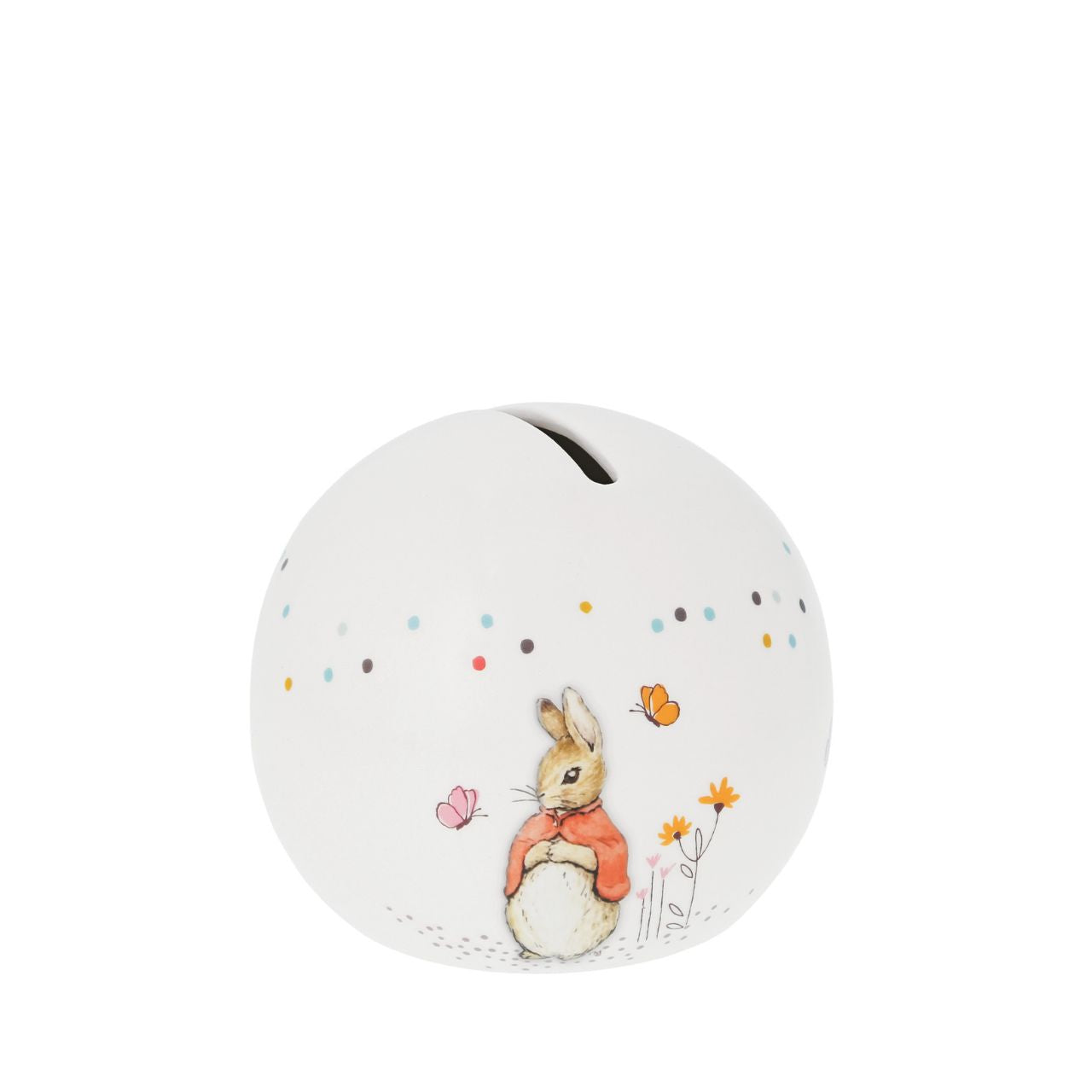 Delight your customers with our exquisite Flopsy bunny Money Bank, a must-have addition for any retail collection featuring beloved literary classics. Crafted from high-quality materials, this charming piece showcases beautifully embossed character artwork, bringing Beatrix Potter's iconic illustrations to life with intricate detail and vibrant colour.