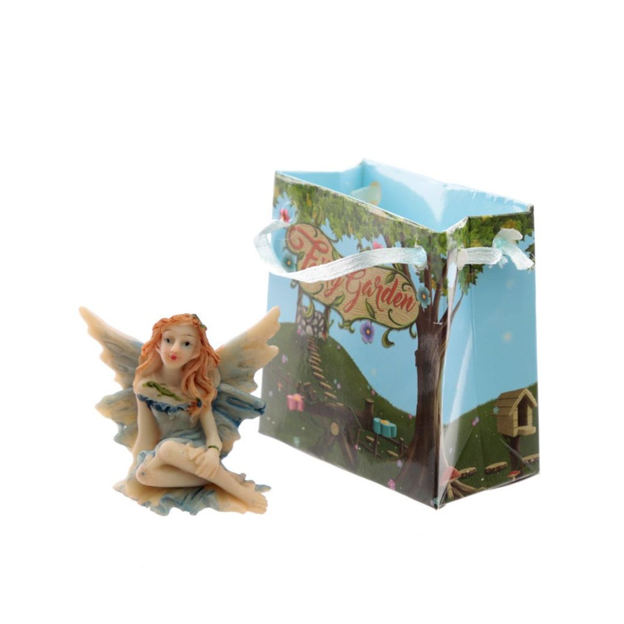 Flower Fairy Garden Fairy in a Mini Gift Bag - Material: Resin Figure in a Mini Card Gift Bag with Ribbon Handles - Height 4 cm Width 4 cm Depth 2.5 cm Bag 5.5 x 5.5 x 3 cm