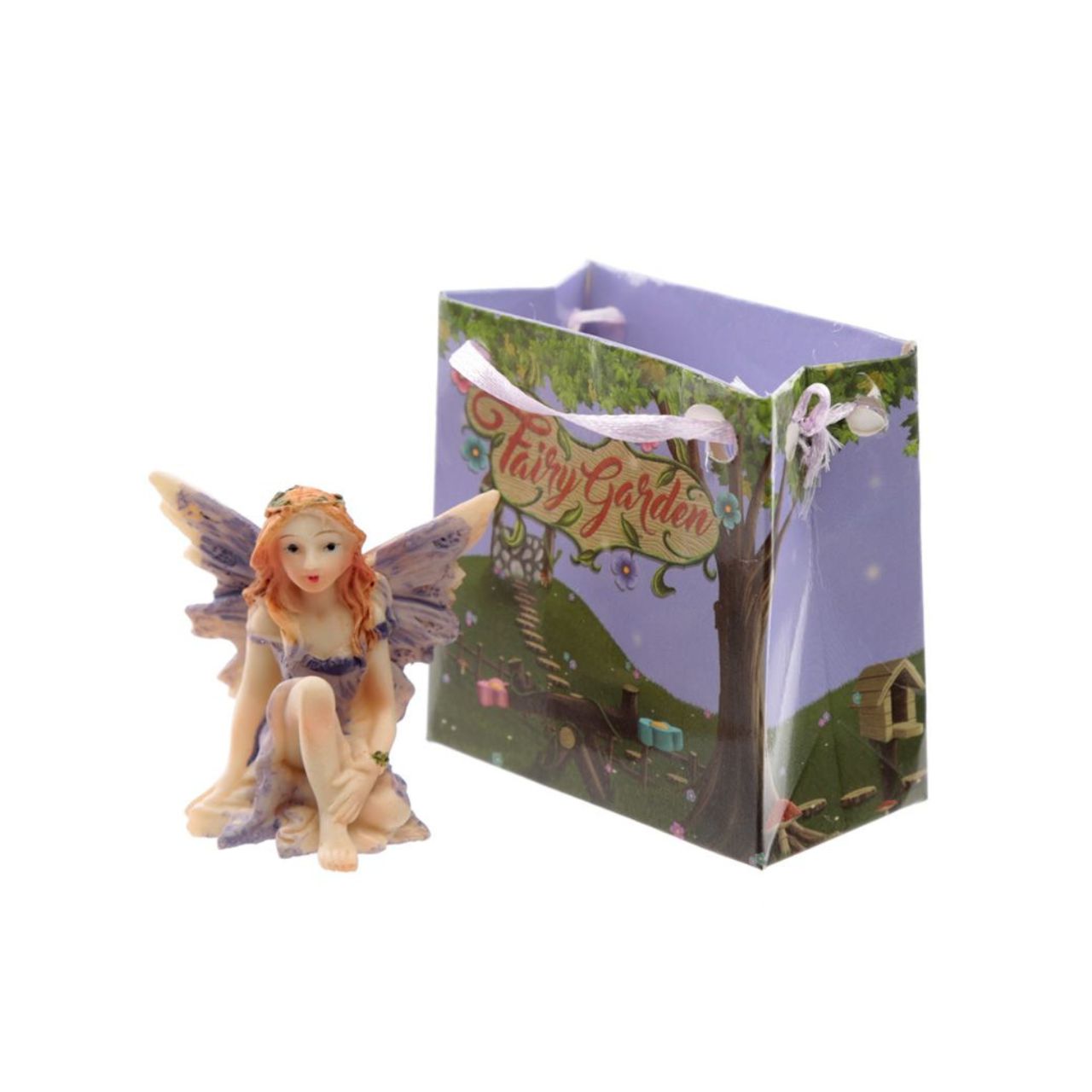 Flower Fairy Garden Fairy in a Mini Gift Bag - Material: Resin Figure in a Mini Card Gift Bag with Ribbon Handles - Height 4 cm Width 4 cm Depth 2.5 cm Bag 5.5 x 5.5 x 3 cm
