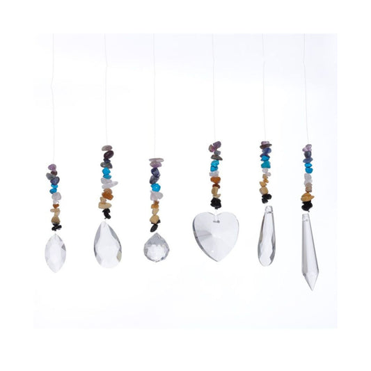 Elevate your space with the Gemstone Crystal Chakra Suncatcher, a refined blend of natural gemstones designed to harmonize energy and enhance ambiance.