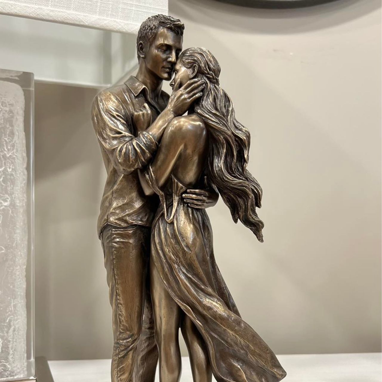 Beautifully modern couples embrace. Perfect for art lovers or for an occasional gift such as a wedding gift, or an engagement gift.