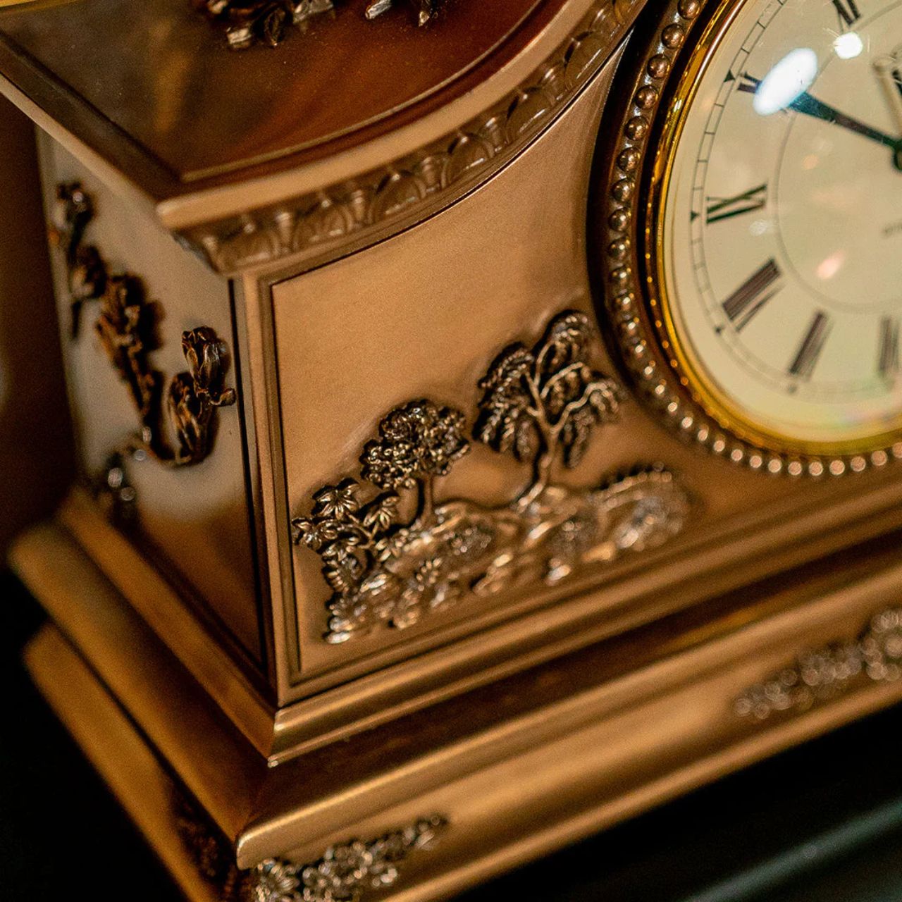 Indulge in the timeless allure of the Genesis Fine Arts Exquisite Oriental Mantle Clock an embodiment of refined elegance and meticulous craftsmanship.
