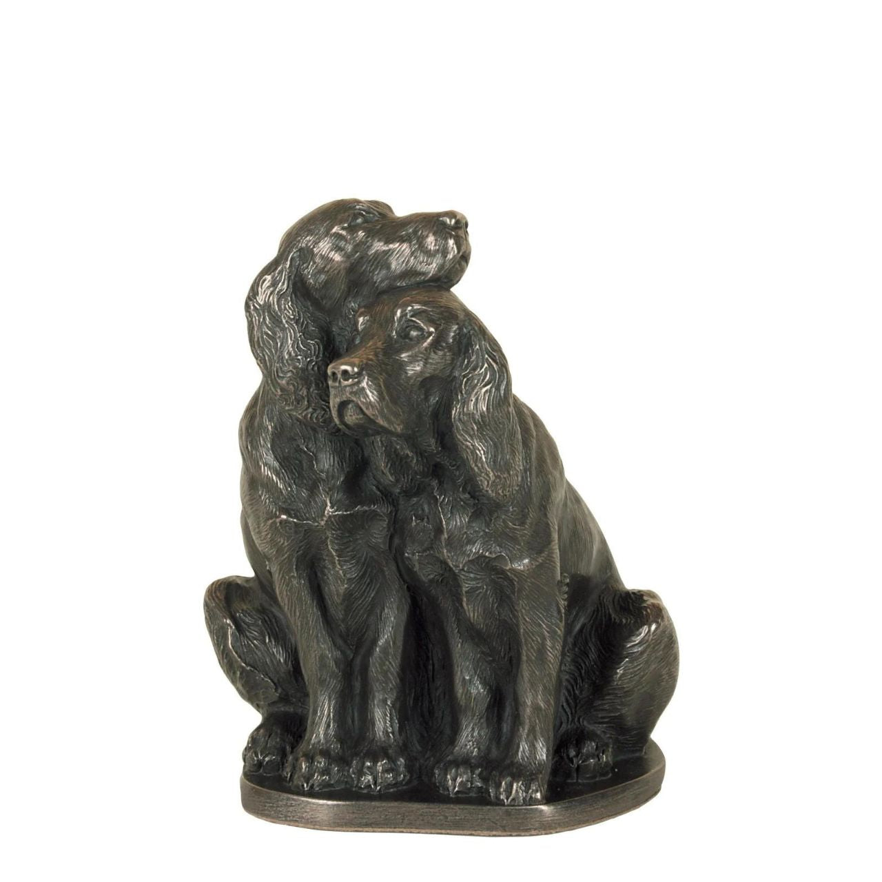 Genesis Pair of Spaniels A beautiful piece of bronze sculpture depicting a pair of Spaniels Genesis Fine Arts has evolved into a much loved and world famous Irish brand to produce a striking range of handcrafted cold cast bronze sculptures.