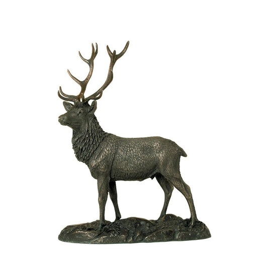 This striking cold cast bronze sculpture of the Stag would be sure to take pride of place on any mantel piece.