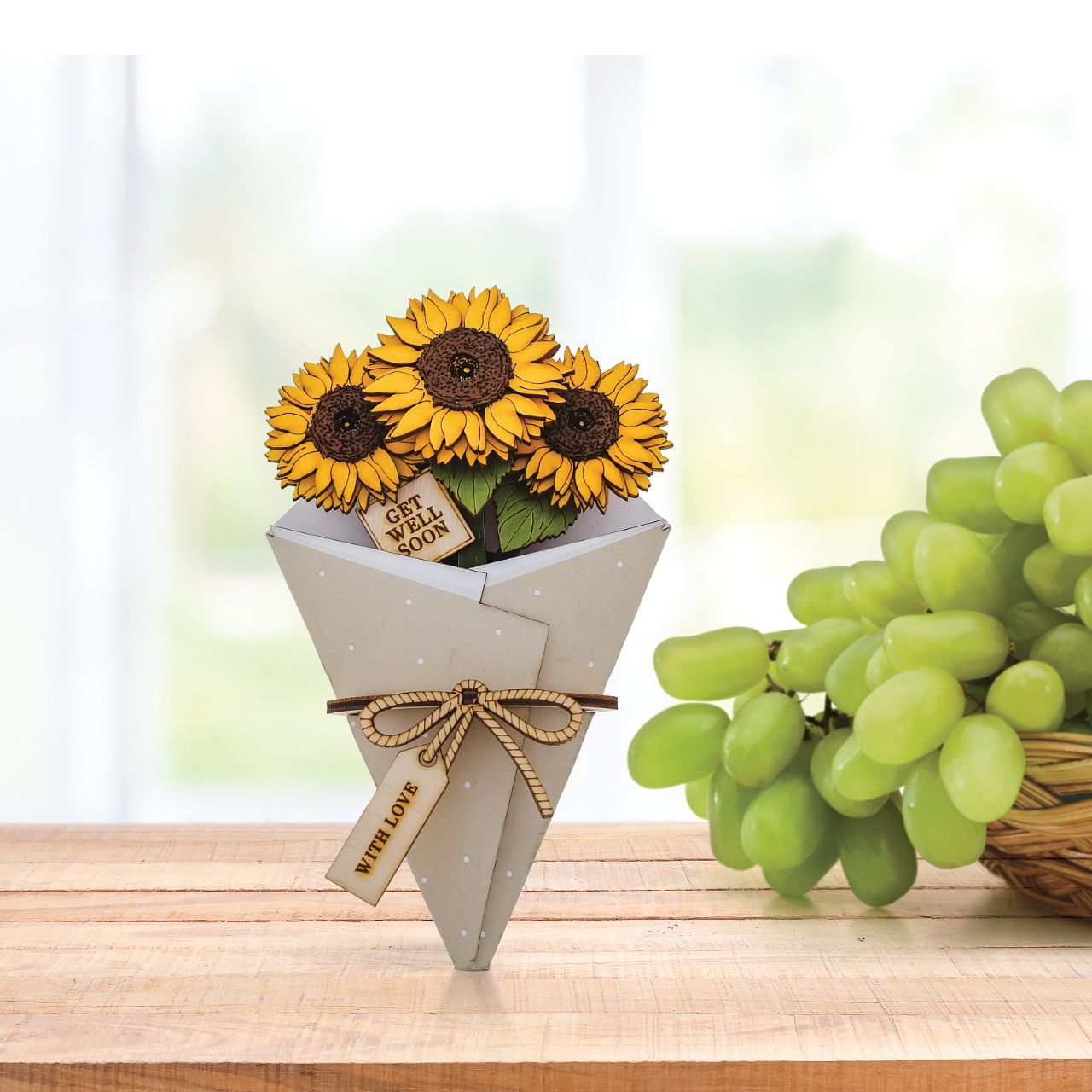 Surprise and delight someone with a beautiful bouquet figural card - Send them loads of love through the post with our letterbox inspired 3D figurine card.