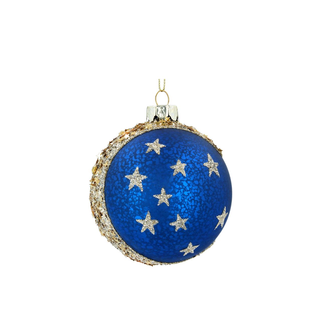 Antique Blue Glass Ball With Moon & Stars Christmas Hanging Ornament This classic Antique Blue Glass Ball Christmas Hanging Ornament from Gisela Graham is the perfect addition to your holiday decor. This high-quality decoration features a unique moon and stars design to create an extra special touch. A truly timeless piece that will bring a little festive cheer to your home this holiday season.
