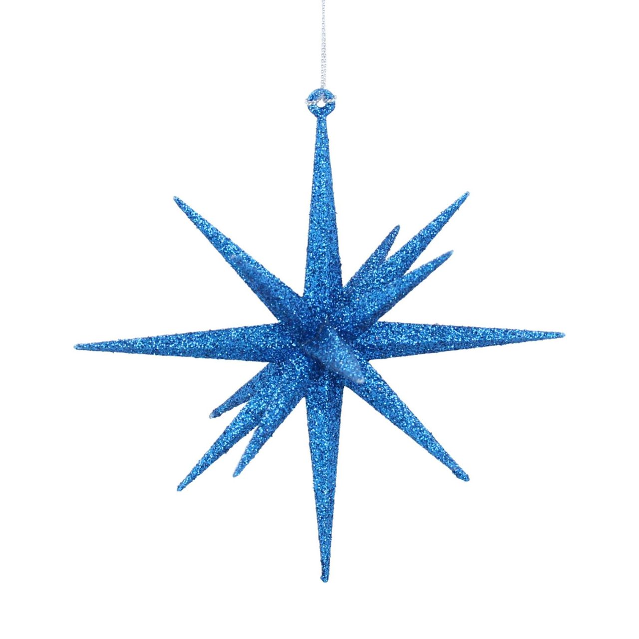 Gisela Graham Blue Glitter Bethlehem Star Christmas Hanging Ornament Gisela Graham Blue Glitter Bethlehem Star Christmas Hanging Ornament adds a festive sparkle to your holiday tree. This stylish ornament features a beautifully crafted star shape with a sparkly glitter finish that will add a magical touch to your decorations. Designed with long-lasting materials, it is sure to become a treasured addition each year.