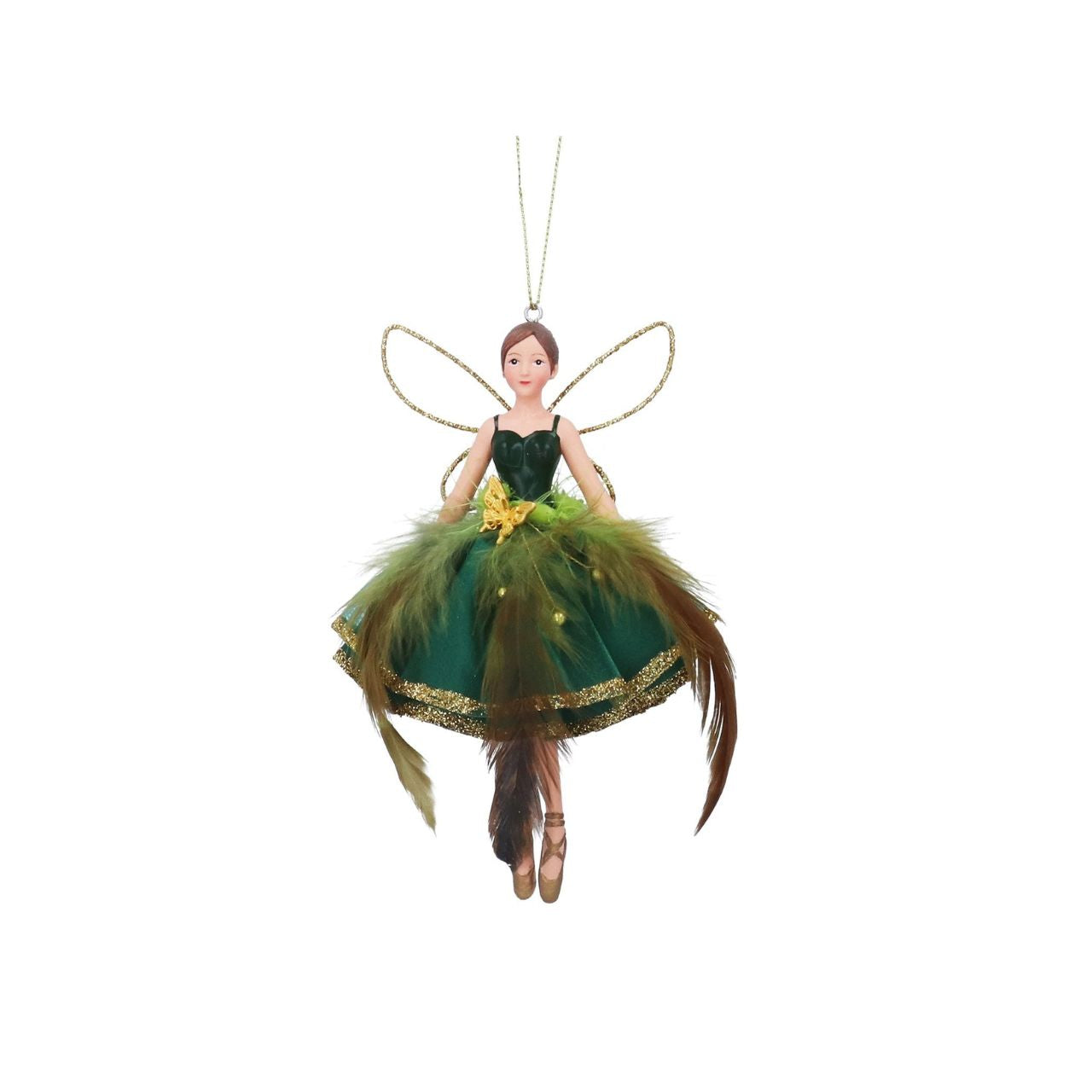 The Gisela Graham Christmas Feather Fairy brings an elegant touch to your holiday décor. Crafted with delicate feathers and intricate detailing, this hanging ornament adds a refined, ethereal charm to your Christmas tree. Its lightweight design ensures effortless placement, while its timeless beauty enhances any festive setting with grace and sophistication.