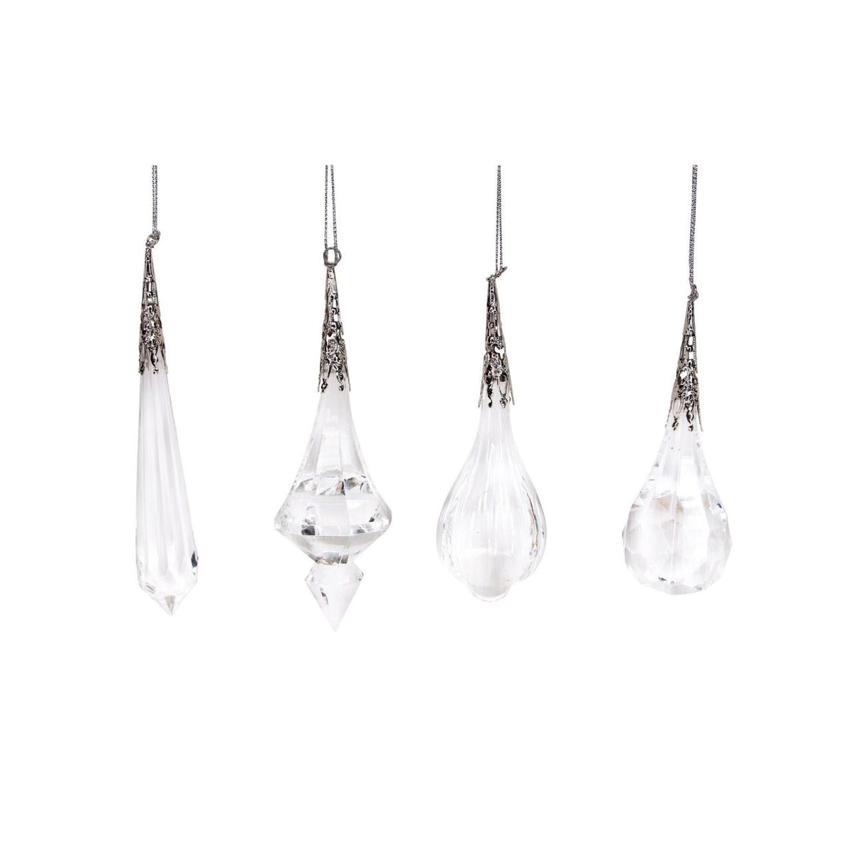Gisela Graham Crystal Drop with Silver Top Christmas Hanging Ornament brings timeless elegance to your holiday décor. This stunning piece features a faceted crystal drop design topped with a gleaming silver cap, creating a sophisticated sparkle on any tree.