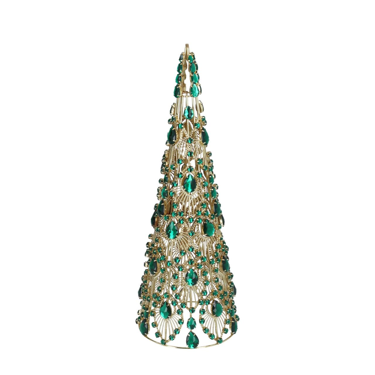 Elevate your holiday décor with the Gisela Graham Gold Christmas Tree adorned with a striking green jewel. This elegant piece combines shimmering gold tones with a rich green accent, adding a refined touch to any festive setting. Perfect for those seeking a sophisticated and timeless Christmas aesthetic
