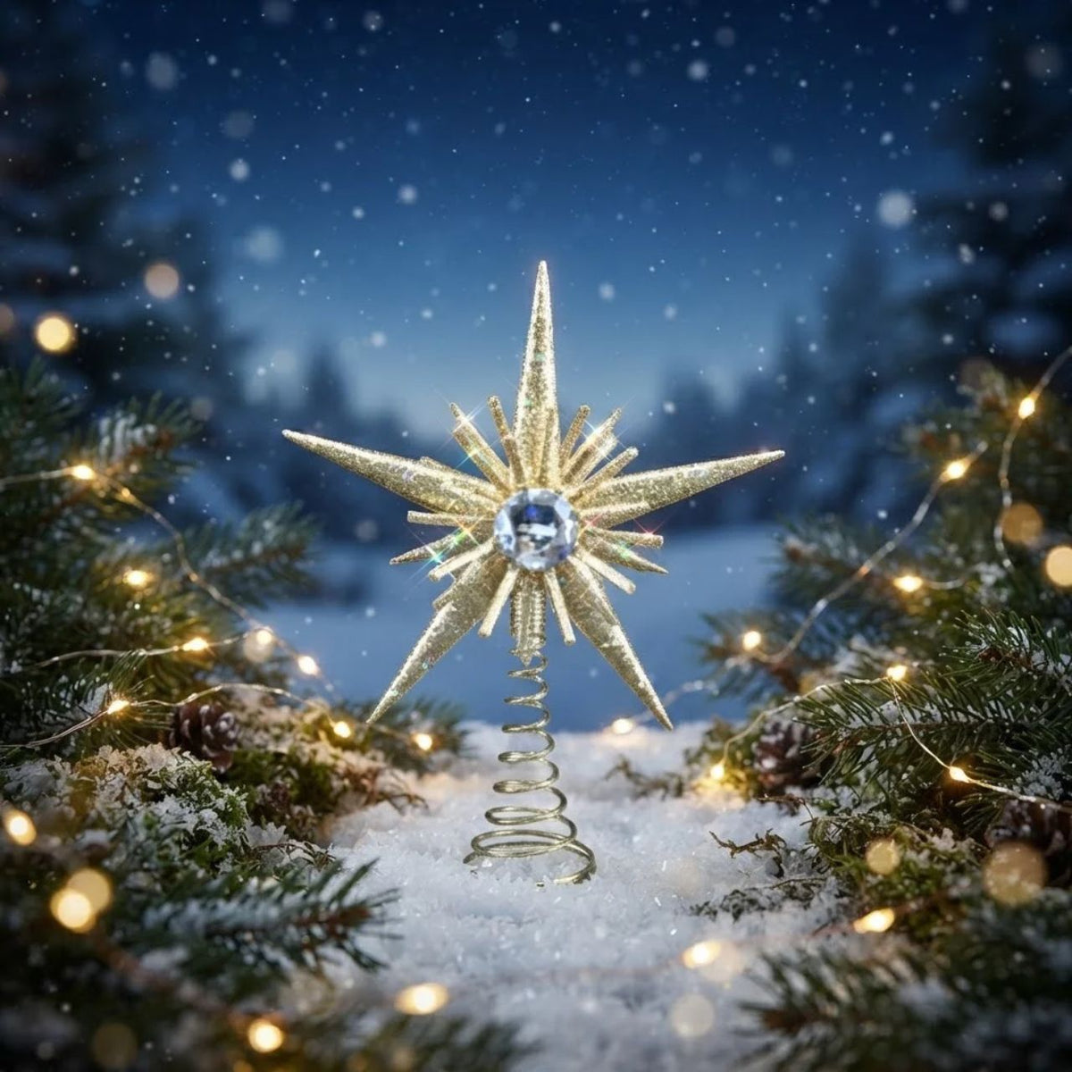 Add a touch of elegance to your Christmas tree with this stunning Gold Sparkle Starburst Star Tree Topper from Gisela Graham. Featuring a radiant star design with shimmering gold glitter accents, this festive topper catches the light beautifully and creates a dazzling focal point for your holiday display.