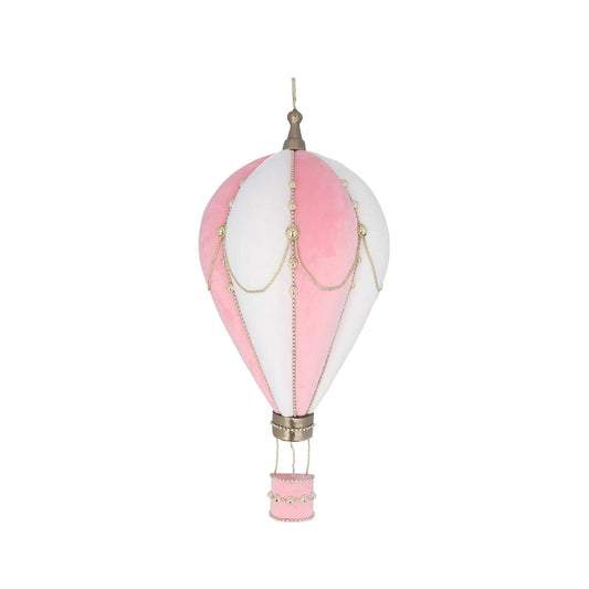 This Gisela Graham Hot Air Balloon Plush Wall Plaque is not only a beautiful decoration for your walls, but also a soft and cozy addition to any room. Made with a pink and white hot air balloon design, this 58cm plaque is perfect for adding a touch of whimsy to your space. Bring the joy of flying into your home with this charming plush wall plaque.