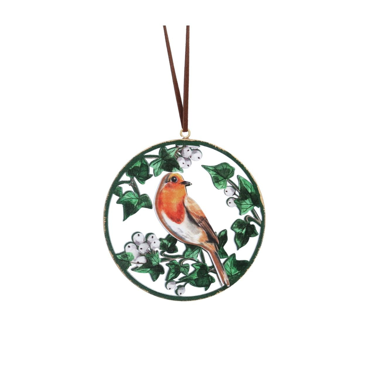 Add a touch of refined festive charm with the Gisela Graham Robin on Holly Disc Christmas Hanging Decoration. Crafted with delicate detail, this elegant ornament features a beautifully perched robin against a classic holly backdrop, perfect for enhancing your holiday décor with subtle sophistication.