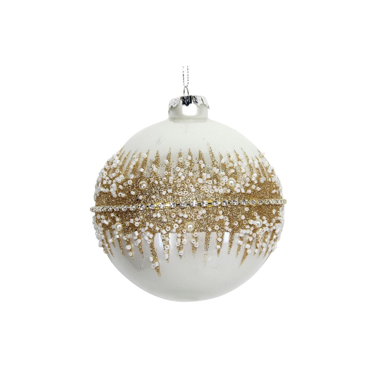 Gisela Graham Christmas Bauble White With Gold Glitter Spikey Band Browse our beautiful range of luxury Christmas tree decorations, baubles & ornaments for your tree this Christmas.