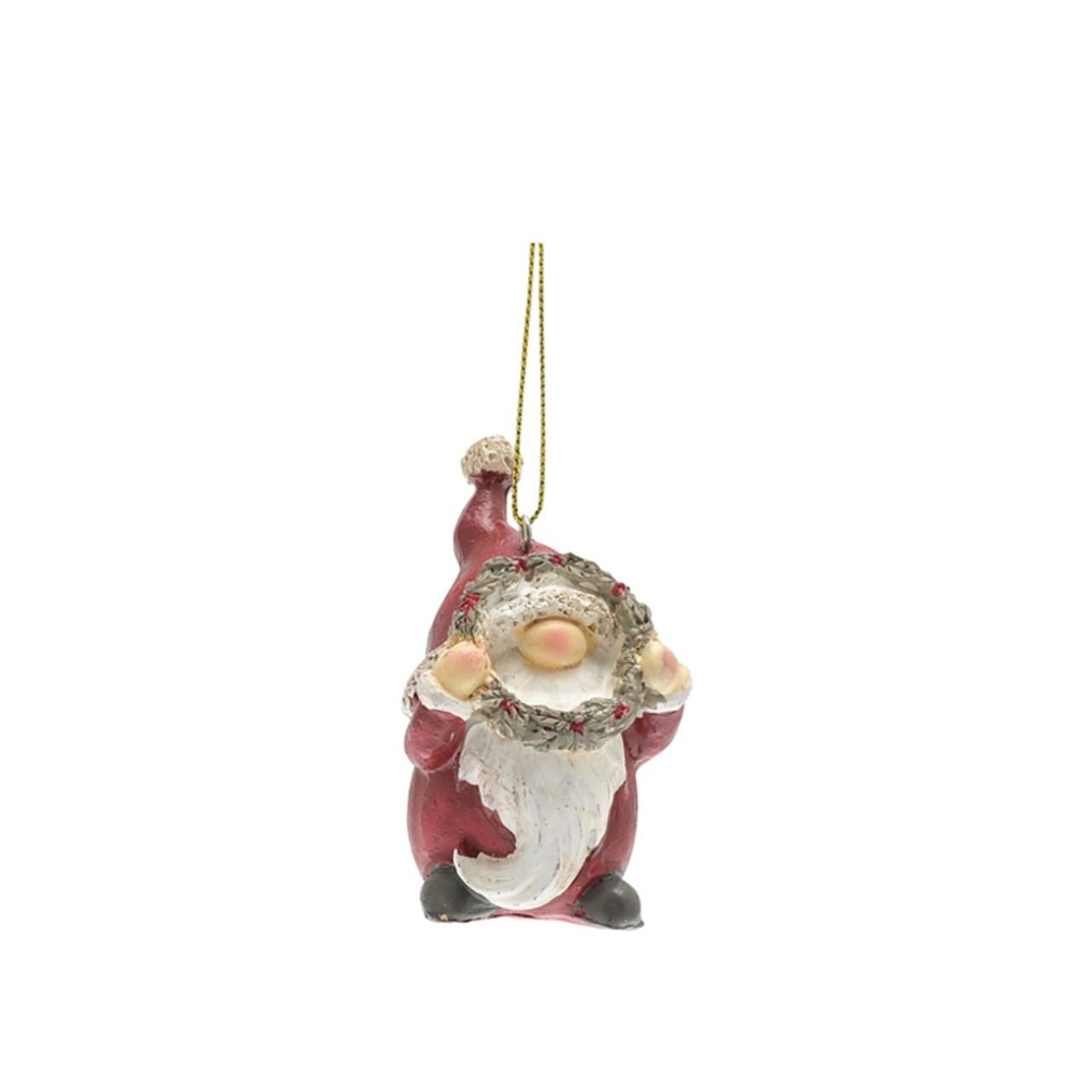 Christmas Hanging Decoration Gnome With Wreath  Christmas Gonk ornament would look amazing hanging on the tree this festive season. With adorable tree and wreath features, these little characters are certain to bring something cosy to any living space.