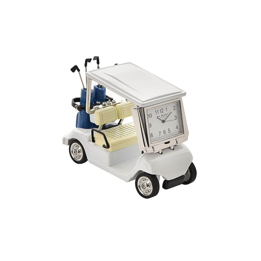 This distinct gold buggy clock has a lasting style that would complement any bedside table or living room mantelpiece.