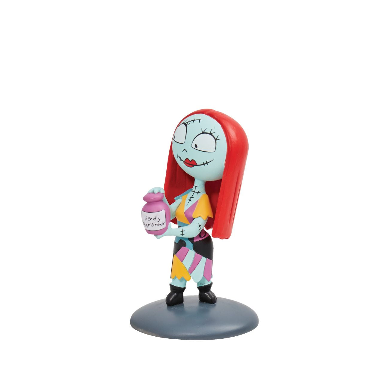 This mini Sally figurine is the perfect gift for any Nightmare Before Christmas fans. Dressed in her iconic patchwork dress, she will sit happily in any collection. Ideal for Halloween, birthdays or as just a little treat. Made from high quality vinyl.