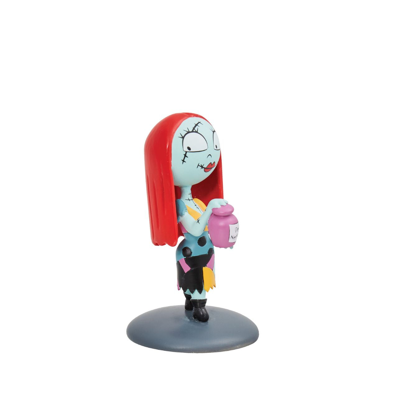 This mini Sally figurine is the perfect gift for any Nightmare Before Christmas fans. Dressed in her iconic patchwork dress, she will sit happily in any collection. Ideal for Halloween, birthdays or as just a little treat. Made from high quality vinyl.