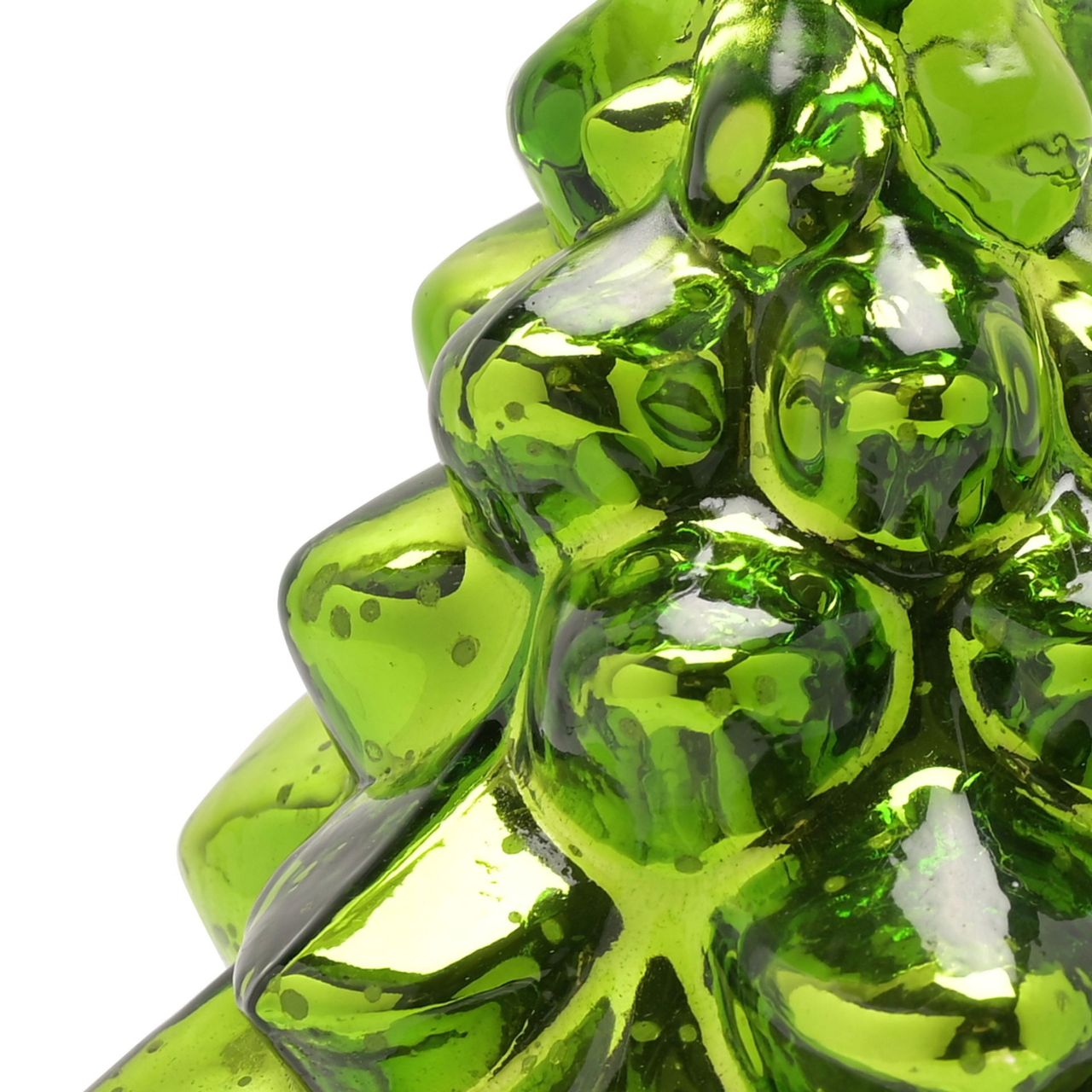 Green Recycled Glass Tree A recycled glass green Christmas tree ornament from THE SEASONAL GIFT CO. This affectionately designed ornament makes a delightful addition to homes during the festive period.