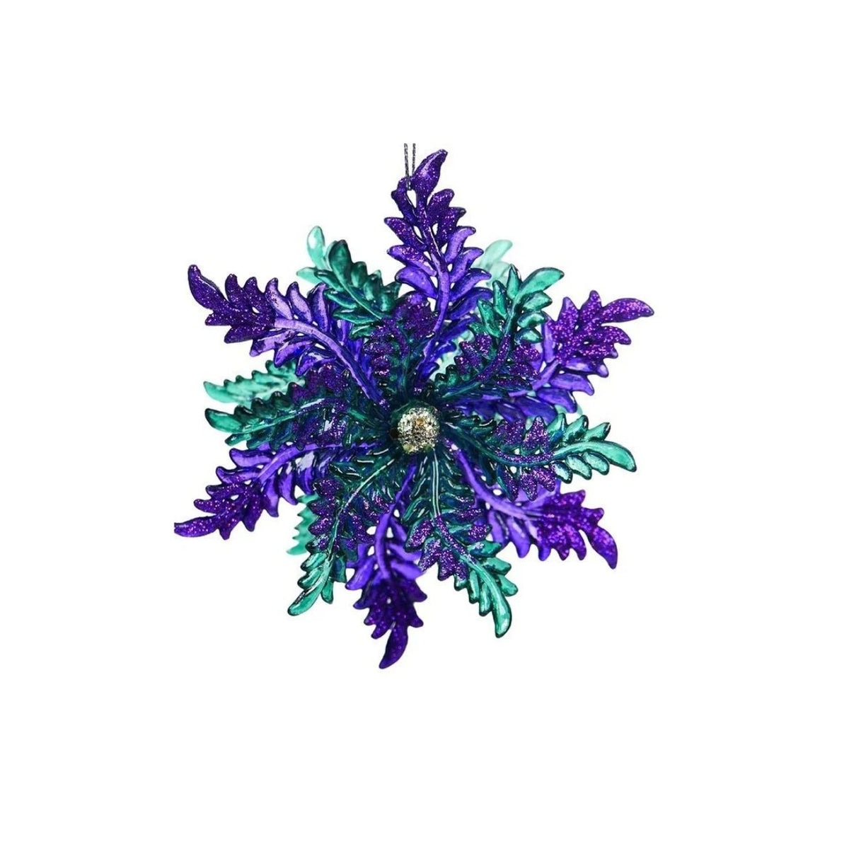 Bring festive elegance to your tree with this striking Purple & Green Snowflake Christmas Hanging Ornament. Featuring intricate snowflake detailing in rich purple and vibrant green hues, this ornament adds a sophisticated seasonal touch to any holiday display.