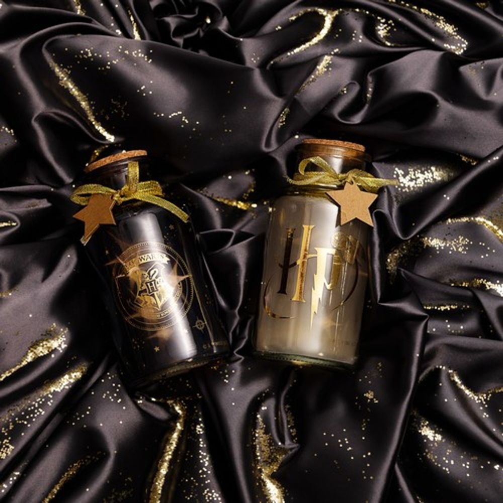 Harry Potter LED Light Up Glass Jar - Hogwarts Crest  Lumos maxima! Light up your home this Christmas with this Hogwarts LED glass jar light. With a stunning blue and gold design, this fun accessory is sure to add a touch of magic to your home this Christmas.