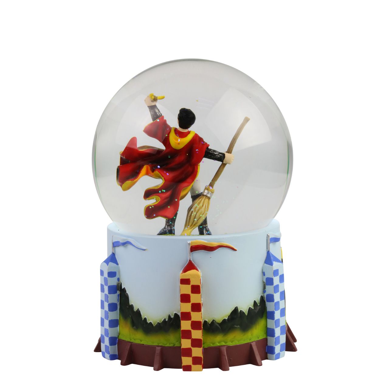 Harry Potter Quidditch Waterball Celebrate Gryffindor's triumphant win with this Harry Potter Waterball. This is taken from the iconic scene where Harry Potter wins the Quidditch game in Harry Potter and the Philosopher's stone, by nearly swallowing the Golden Snitch and then holding it joyfully above his head.